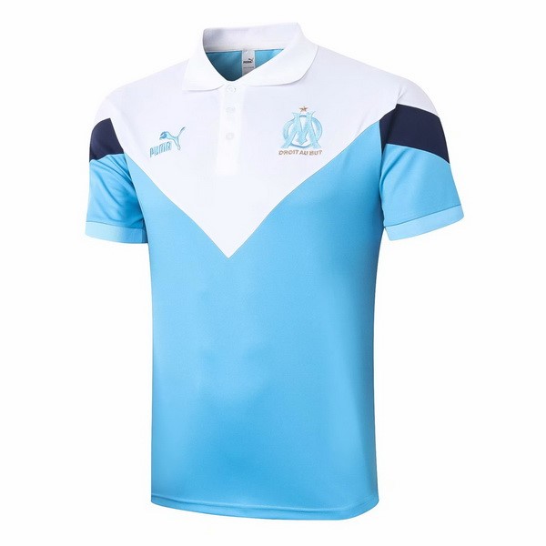 Polo Football Marseille 2020-21 Bleu Clair